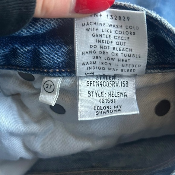 GRLFRND Helena High-Rise Straight Jean in My Sharona Size 27 Raw Hem - Picture 14 of 14